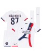 Paris Saint-Germain Joao Neves #87 Vieraspaita Lasten 2024-25 Lyhythihainen (+ shortsit)